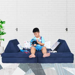 Play Couch Set Miro Suede Fabric Play Couch Kids Couch Manufacture Kids Sofa Custom Size Foam Kids Home Furniture Foldable Sofa