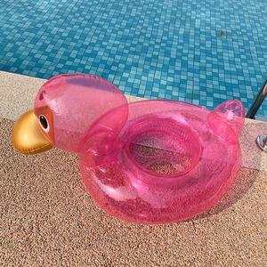 Anillo de natación inflable de pato Rosa colorido para niños con logotipo personalizado Anillo de flotador de tubo de PVC para asiento de natación de piscina para niños - Product Image 3
