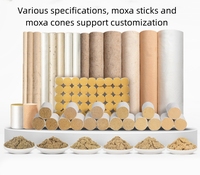 Boîte de 54 bâtonnets de moxibustion 45:1 avec gingembre et moxa, outils de moxibustion avec colonne de moxa Ai Zhu, vente en gros d'usine, soulagement de la douleur