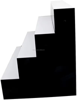 HoFong Casier à vin mural en acrylique à 4 niveaux personnalisé Éclairage à LED Présentoir de bouteilles de vin en plastique Étagère à bière 3mm Rangement pour bar à domicile