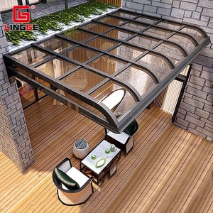 Lingge sunroom cao cấp PC tấm với hợp kim nhôm tán Patio bìa không thấm nước mạnh mẽ Trọng lượng nhẹ thiết kế mái hiên - Product Image 4