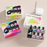 Gel UV hautement pigmenté coloré Nail Art Pistolet Vegan Aérographe Soak Off Nails Gel Set