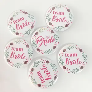 Nicro Pink Theme Team Bride To Be Bachelor Wedding Bridesmaid Badge Party Decoration Engagement Bachelorette Hen Party Supplies