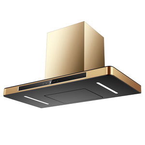 IDEA T a forma di <span class=keywords><strong>cappa</strong></span> da parete, 900mm Touch controllo gestuale deflettore in acciaio inossidabile 150W 1380m ³ /h <span class=keywords><strong>cappa</strong></span> da cucina in <span class=keywords><strong>oro</strong></span> - Product Image 3
