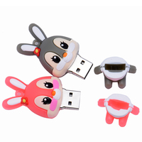 Lovely Rabbit USB Flash Drives 128GB Cute Memory Stick 64GB Capacidad real Pen Drive 32GB Regalos creativos para niñas Pendrive 16GB