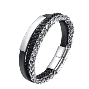 2024 New Design Wholesale Custom Genuine Leather Bracelet <b>for</b> <b>Men</b> Jewelry - Product Image 2
