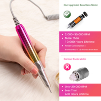 Perceuse à ongles électrique sans fil haute puissance 85W sans brosse Dock rechargeable portable E-File Design breveté LCD en forme de coeur