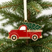 Livraison Rapide - Ornement de Voiture Scintillant en Alliage de Zinc Plaqué Or avec Strass Émaillés et Effet Goutte d'Huile, Présenté en Coffret Cadeau