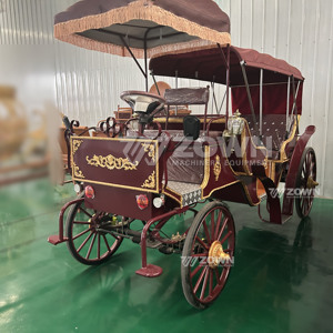 Carruaje Eléctrico Vintage para Exteriores, Elegante Vehículo Turístico Tirado por Caballos en Venta, Elegante y Real Carroza con Toldo - Product Image 6