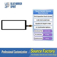 Écran tactile capacitif de 6,86 pouces, multi-touch, résolution 1024x600, montage intégré, dureté 3H pour moto