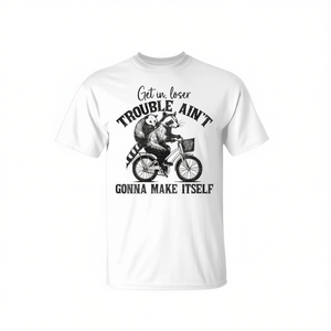 Camiseta Promocional con Frase Audaz: Stay Out of Trouble Loser - Product Image 2