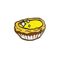 Regalos Promocionales para el Evento de Aniversario de Delicious Snacks Bar: Pin/Insignia Esmaltada Bañada en Oro con Diseño de Tarta de Huevo y Postre Dulce