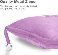 Manta de Viaje de Poliéster Suave y Ligera de Primera Calidad, Almohada 2 en 1, Funda de Almohada para Avión, Funda Compacta para Equipaje de Mano