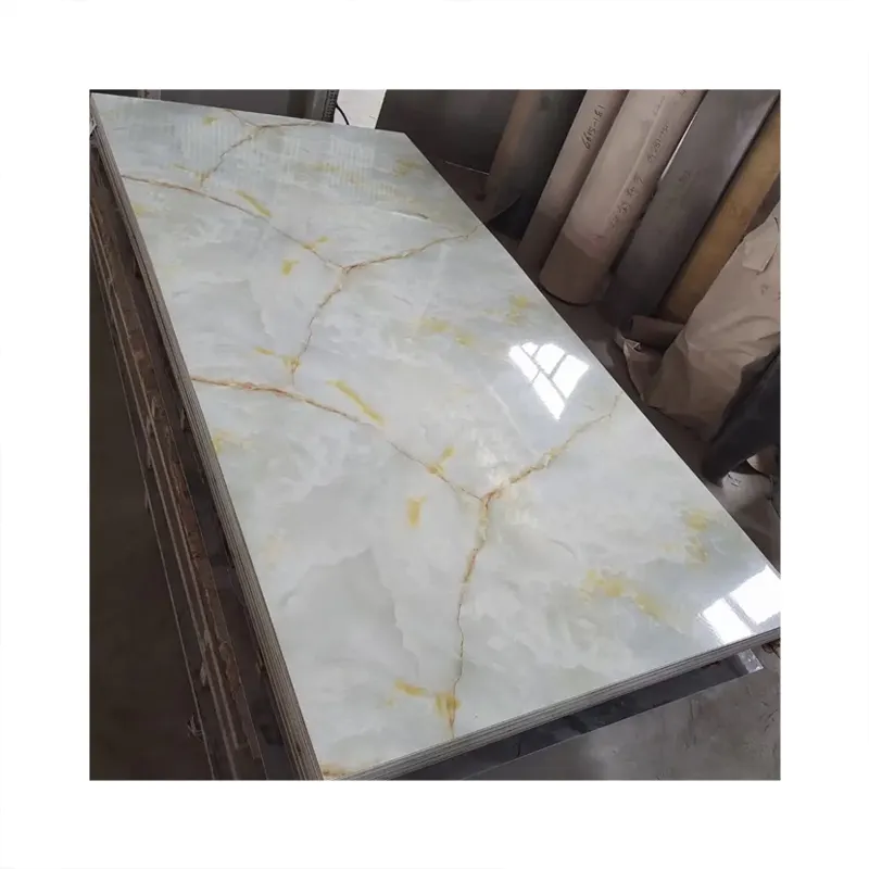 UV-Panelen Hoge Kwaliteit Pvc Aangepaste Glossy Pvc Marmeren Plaat 2Mm 3Mm 4ft * 8ft Marmeren Ontwerp