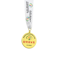 Médailles de récompense sportives en laiton personnalisées avec impression UV moderne, couleur gris argent, avec cordon de suspension et badge