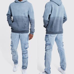 Manufacturer Casual Straight Leg Washed Multi Pocket <b>Men</b> Cargo <b>Jeans</b> - Product Image 5