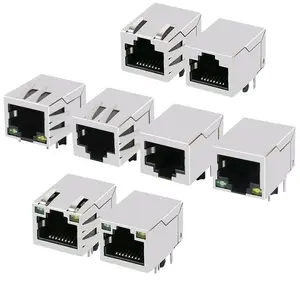 S11-ZZ-0126 Ethernet Socket LED Shielded PCB 8P8C Modular Jack Female Connector RJ45