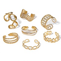 Bracelet géométrique minimaliste transfrontalier euro-américain, style froid, motif cœur et fleur, plaqué or, style français