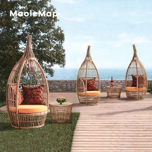 เตียงอาบแดดนอนโซฟาเฟอร์นิเจอร์กลางแจ้งชายหาดคาบาน่าชายหาดเตียงระเบียงหวายเตียงอาบแดดหวายผ่อนคลายเก้าอี้กรงนกสวนโซฟา - Product Image 1