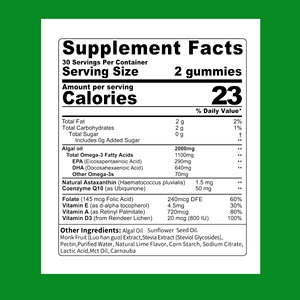All'ingrosso su ordinazione adulti alghe olio <span class=keywords><strong>Omega</strong></span>-3 Gummies EPA DHA integratori per la salute ossa degli occhi vitamina coenzima Q10 caramelle gommose - Product Image 2