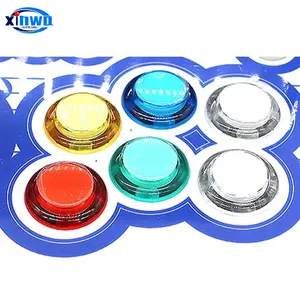 Interruptor de Botón Pulsador de Plástico Iluminado LED Transparente de 24 mm y 30 mm, Interruptor de Reinicio/Arranque Sanwa Arcade para Recargable, 1 Año - Product Image 2