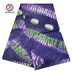 LOGO personnalisé <span class=keywords><strong>pas</strong></span> <span class=keywords><strong>cher</strong></span> impressions de cire nigériane africain Adire polyester imprimé <span class=keywords><strong>tissu</strong></span> <span class=keywords><strong>bazin</strong></span> riche avec gaufrage - Product Image 4