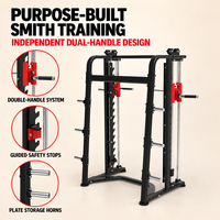 Machine Smith ISO professionnelle multifonction pour la musculation des pectoraux, du dos et des épaules avec poignées doubles réglables