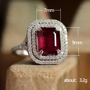 Nuevo anillo brillante con corte de princesa cuadrado, anillo de compromiso de moda europea para mujer - Product Image 3