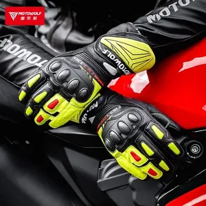 ถุงมือมอเตอร์ไซค์หนังแท้ Motowolf กันลม รุ่นยาว สำหรับมอเตอร์ครอส แข่งรถ ขับขี่กลางแจ้งในฤดูหนาว รองรับหน้าจอสัมผัส - Product Image 3