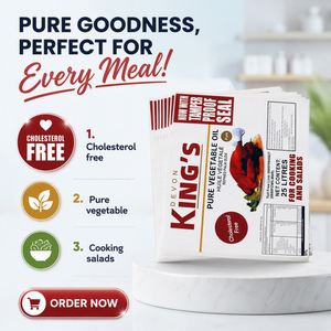Kings Pure Vegetable Oil Label <b>Self</b> <b>Adhesive</b> Rectangular Paper Offset Printing Oil Proof Packaging Label - Product Image 2