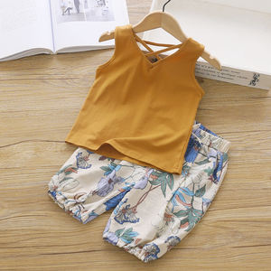 Lot de vêtements neufs à imprimé floral, pantalon à volants et polos pour enfants, ensemble blazer pour enfants - Product Image 5