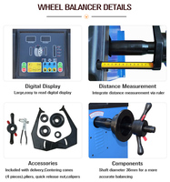 Promotion UM UM-700 Combo Démonte-Pneus et Équilibreuse de Roues – Mobile et Portable, Moteur 1.1kW, Multi-Tension pour Garage Domestique