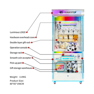 ตู้คีบตุ๊กตาหยอดเหรียญพร้อมเสียง<span class=keywords><strong>เพลง</strong></span>และไฟ มีช่องรับธนบัตร เกมส์น่าสนใจสำหรับเด็กและศูนย์เกมส์ - Product Image 3
