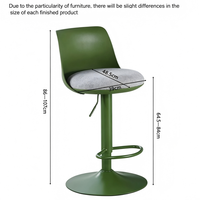 Chaise de bar pivotante moderne à hauteur réglable avec siège rembourré, disponible en plusieurs couleurs, idéale pour la cuisine et le bar à domicile – Meilleure vente