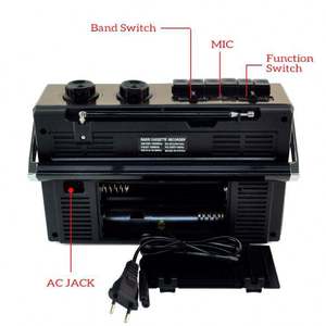 Enregistreur cassette rétro personnalisé, radio AM FM SW, lecteur USB TF rechargeable, boombox pour le camping, cadeau - Product Image 2