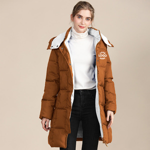 Veste matelassée d'hiver pour femmes personnalisée de haute qualité avec <span class=keywords><strong>capuche</strong></span> Trenchs épais et longs pour femmes - Product Image 5
