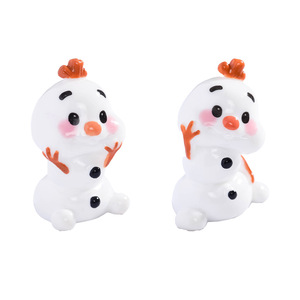 Figurines de bonhomme de neige mignonnes, mini décorations de noël pour salon, utilisation en intérieur, finition brillante, style dessin animé D2229 - Product Image 5