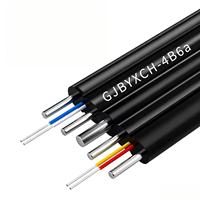 Cable de Fibra Óptica Aéreo FTTH de 4 Hilos Monomodo G657A/G652D LSZH/PVC con Membra de Refuerzo, 2km, 1260-1620nm, Temperatura de Operación -10~+40C
