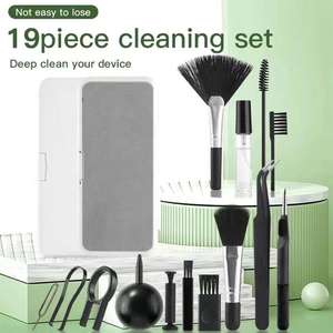 Kit de herramientas de limpieza multifuncional 19 en 1 para auriculares, lentes de cámara, teclado de portátil, pantalla de teléfono, limpiador de polvo en aerosol, bolígrafo y cepillo. - Product Image 4