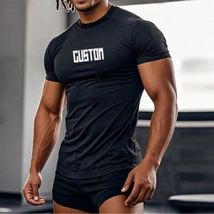 OEM allenamento sportivo allenamento Activewear sollevamento pesi <span class=keywords><strong>boxe</strong></span> Fitness alta elastico in Nylon personalizzato palestra che corre Top maglietta per gli uomini - Product Image 1