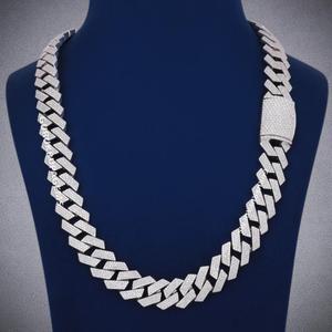 24mm Round Cuban Link <b>Chain</b> Necklace 925 <b>Silver</b> Iced Out Luxury Hip Hop Jewelry Diamond Wedding Gift - Product Image 6