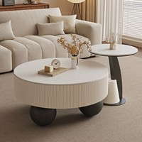 Table basse moderne ronde en pierre frittée, ensemble de tables basses pour salon, petit appartement, mobilier de maison