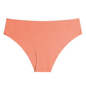 Culottes de bikini sans couture pour femmes, taille mi-haute, couleur unie, tricotées, style basique, marron - Product Image 2