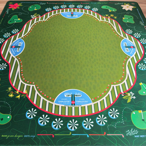 Tapis de Mahjong Vintage Thème Golf, 31,5 pouces, Housse de Table Antidérapante Thème Vert pour Soirées Jeux - Product Image 6
