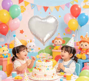 Party Love Classic and timeless the heart shape symbolizes love and affection Balloon Foil Heart White 18 In 12 Pcs Bag - Product Image 6