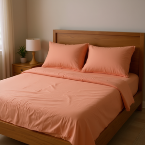 Juego de Sábanas Viasoft de Coral Lavado, 2000 Hilos, Hipoalergénicas, para Cama, 4 Piezas, Diseño Sólido - Product Image 2