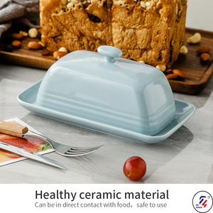 Beuri — plat à <span class=keywords><strong>beurre</strong></span> en céramique, formes géométriques, avec couvercle, stockage des aliments pour <span class=keywords><strong>la</strong></span> <span class=keywords><strong>cuisine</strong></span> - Product Image 4