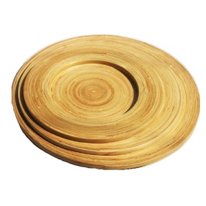 Plato y cuenco de bambú vietnamita artesanal Artesanía de bambú Premium - Product Image 1