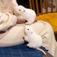 Peluche personnalisable en forme de petite souris blanche, jouet en peluche super doux avec rembourrage en coton PP et doublure en maille, cadeau amusant en gros
