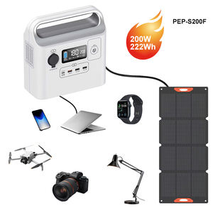 Générateur solaire 222Wh 200W, station d'alimentation portable au lithium-ion, prises AC pour voiture, camping en plein air, voyages, secours d'urgence à domicile - Product Image 1